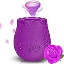 2024 New Sex Relaxing Rose Toys Washable and Rechargeable Licking for Women, Portable Quiet Cordless USB Fast Charge Pleasure for Women 10 Modes (Purple)