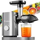Juicer Machines, AAOBOSI Slow Masticating Juicer with Quiet Motor/Reverse Function/Easy to Clean Brush - Delicate Crushing Without Filtering - Cold Press Juicer for Fruit and Vegetable, Gray