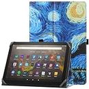 HoYiXi Universal Case for 9-10.1 inch Tablet Fire HD 10 2021/2023 & Fire HD 10 Plus 2021/2023 with Stand Folio and Hand Strap Protective Cover for 9"-10.1" Samsung Lenovo Android Tablet - Starry Night