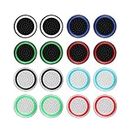 Anzailala 8 Pairs/16 PCS Controller Silicone Joystick Thumb Grips Caps,Luminous and Non-Slip,Suitable for 360, PS2,PS3, PS4