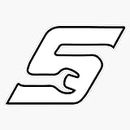 Snap-On Tools 'S' Wrench Logo (White W/Black Outline) Sticker Bumper Sticker Vinyl Decal 5"