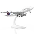 QIYUMOKE Boeing 747 Delta Airlines 1/300 Diecast Metal Airplane Model with Stand Alloy Display Airliner Collectible Model Kit for Aviation Enthusiast Gift