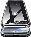 Garegce Cover Trasparente per iPhone 7 Plus/8 Plus e 2x Vetro Temperato, Custodia Case in Silicone Trasparente Sottile e Leggera-5,5 Pollici- Nero