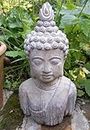 F&G Supplies Escultura de Estatua de jardín con Cabeza de Buda – Efecto de Piedra a Prueba de heladas