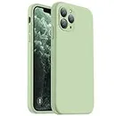 Vooii Compatible with iPhone 11 Pro Max Case, Upgraded Liquid Silicone with [Square Edges] [Camera Protection] [Soft Anti-Scratch Microfiber Lining] Phone Case for iPhone 11 Pro Max - Matcha