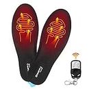 Rechargeable Heated Insole with Remote Control Switch Wireless Foot Warm for Hunting Fishing Hiking Camping Unisex (L-Women's 9-11, Men's 8.5-12)
