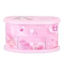 Dancing Musical Jewelry Box, Jewelry Storage Box Classic Heart Shape Music Box, for Girls (Pink)
