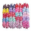 20 Pairs Hair Bows, Queta 40pcs Colorful Alligator Clips Floral Hair Clips Fashion Design Girls Boutique