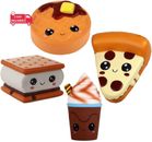 4 Pcs Squishies Smore Waffle Cake Pizza Coffee Cup Kawaii Scented Soft Slow Risi