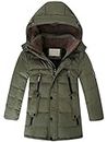 Vogstyle Boy's Children's Mid Long Down Hooded Jacket Winter Kids Warm Outwear Parka Coats (10-11 Years(for Height 140-150cm), Army Green)