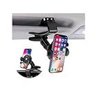 Car Phone Holder Mount, Clip On Auto Dashboard, Cell Phone Stand with Parking Number Plate, 360 Degree Rotation One Hand Operation, Compatible with All 4 to 6.5 inch Smartphones