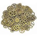 LolliBeads (TM) 120 Gram Antiqued Bronze Metal Skeleton Steampunk Watch Gear Cog Wheel Sets (80 pcs)