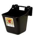Little Giant® Plastic Hook Over Feeder | Mountable Livestock & Pet Feed Bucket | Horse Feed Bucket | Made in USA | 12 Quarts | Black