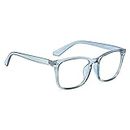 Dervin Blue Light Blocking Glasses Gaming Filter Transparent Square Eyeglasses for Eye Protection Men Women, Computer/Tablet/Laptop/Mobile/TV, Anti-blue & Anti eyestrain (Crystal Blue)