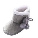 Genérico 2024 - Botas para niños pequeños Snow Soft Infant Warming Shoes Booties Baby Boys Girls Baby Shoes Zapatillas Low Cuero Laminado Plateado, gris, 19 EU