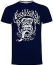 Gas Monkey Garage Distressed Singe T-shirt pour homme Bleu marine - Bleu - Small