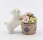 Cosmos Gifts Fine Porcelain Westie Western Terrier Dog with Flower Pot Figurine, 4-1/8"