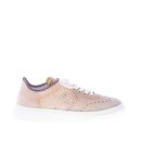HOGAN women shoes pale pink suede H365 sneaker contrasting exposed stitchings
