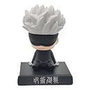 AUGEN Super Hero Satoru Gojo Jujutsu Kaisen Action Figure Limited Edition Bobblehead with Mobile Holder for Car Dashboard, Office Desk & Study Table (Pack of 1)(Plastic)