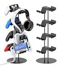 Kytok Controller Holder 4 Tiers, Gaming Headset & Controller Stand Compatible with Xbox PS5 PS4 Nintendo Switch Pro, Headphone Stand with Cable Holder, Gaming Desk Organizer Accessories