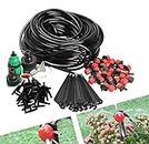 85FT Drip Irrigation Kit, Kalolary 1/4" Distribution Tubing Watering Kit Garden Irrigation System for 4/7mm Tube, Saving Water Automatic DIY Irrigation for Garden Greenhouse Patio Lawn Supplies