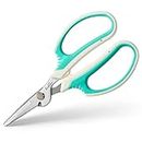 Beaditive Multipurpose Craft Scissors With Wire Cutter - High-Leverage with Sharp Carbon Steel Blades - Ergonomic Sewing Scissors for Heavy Duty Projects - Office, Scrapbook, Leather Scissors
