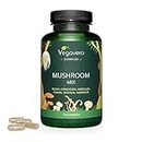 Mushroom Mix Vegavero® | 650 mg Por Cápsula | Reishi + Cordyceps + Lions mane + Shiitake + Chaga | 120 Cápsulas | Sistema Imune y Defensas | Vegano & Sin Aditivos