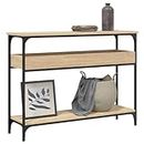 TECHPO Furniture Home Tools - Mesa consola con estante de roble Sonoma, 100 x 29 x 75 cm, madera de ingeniería