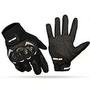 Allextreme Probiker Full Finger Riding Gloves with Hard Knuckle Shells for Motorbike Racing Biking Climbing (M, Black)