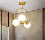 VRCT Light Glass and Metal Celling Light Pendant Light Hanging Light Chandelier (Jhumar) or Drawing Room, Over Dining Table, Bedroom, Restaurants with Bulb