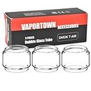 Vaportown 3X Spare Bubble Glass Tube for Smok T-Air Tank Transparent Fatboy Replacement Bulb Glass for Smoktech Morph 3 Kit Mag Solo 100W Kit T Air Subtank