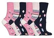 NEW: 6 Pairs Ladies Gentle Grip No Elastic Socks 4-8 uk, 37-42 eur (4-8 uk, 37-42 eur, GG168)