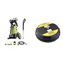 Sun Joe SPX3001 2030 PSI 1.76 GPM 14.5 AMP Electric Pressure Washer, Green & Karcher Universal 15" Pressure Washer Surface Cleaner Attachment