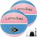 Longsail Indoor/Outdoor Basketballs, Size 5(27.5") Basketball Ball 2 Pack, Premium Rubber Basketball for Youth Kids