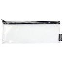 Fashion Stationery Clear Pencil Case for Exams Large See Through Long Transparent Slim Pencil Pouch with Black Zip Back to School Pencil Cases Fits a 30cm Ruler