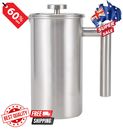 Coffee Tea Plunger  1000ml French Press Stainless Steel Au