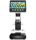 LCD Microscope 4.3" IPS Screen, 1080P Digital Stand Microscope Inspetion Camera, 8 LED Lights, 50x-1000x Magnification, USB Electron Microscopes Compatible with Computer