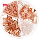 97 PCS Office Supplies for Women, Paper Clips, Binder Clips and Push Pins Set, P