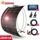 Dokio 100w 200w 400w Mono Semi-flexible Solar Panel Kit for RV/Car battery/Home