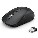 JOYACCESS Wireless Mouse Bluetooth Mouse Cordless Dual Mode (BT5.0/3.0+2.4G) Computer Silent Mini Mice for Laptop/Mac/Windows/MacOS/Android Black