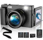 Cámara digital 4K para fotografía y video enfoque automático 48 MP vlogging + accesorios 