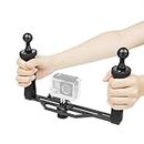 Shoot Aluminium Alloy Handheld Stabilizer Tray Handle Grip for Hero 12/11/10/9/8/7 6/5/4/3+/3 and 6 inch Dome Port and All LED Video Light Camera Camcorder with 1/4 inch Screw Hole