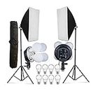 HIFFIN PRO HD Mark 2 Point Studio Lights for Photography and Video Shooting, Continuous Softbox Lighting Kit, Product Photography, White Soft LED Light, YouTube, Quadlux, Videography, Interview, Film Making