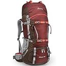 Mountaintop 70L Internal Frame Hiking Backpack with Rain Cover