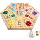 Original Marble Game Wahoo Board Game Double Sided Painted Wooden Fast Track Bo