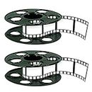 Beistle 2 Piece Awards Night Movie Reel with Filmstrip Centerpiece Red Carpet Hollywood Party Decorations, 9" & 15', Black/White
