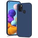 YATWIN Silicone Case for Samsung Galaxy A21s, Soft-Touch, Shockproof, DustProof, Antiskid Full Body Armour Phone Cover for Samsung Galaxy A21s - Dark Blue