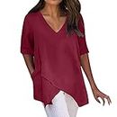 SHOBDW Today'S Deals of The Day Camisa Vaquera Mujer Camiseta Roja con Clase Camiseta Verde Top Fiesta Mujer Compras Camisetas Negras Mujer Manga Corta Prime Deals of The Day Today Only