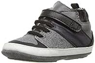 Robeez Boys' High Top Sneaker-Mini Shoez Crib Shoe, Zachary - Black, 3-6 Months M US Infant
