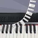 Removable Piano Keyboard Note Labels for 61 Key Full Size Silicone Reusable No Need Stickers Notes Label for Beginners and Kids Comes with Box (Black-61Keys)